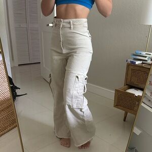 Zara Beige Oversized Cargo Pants